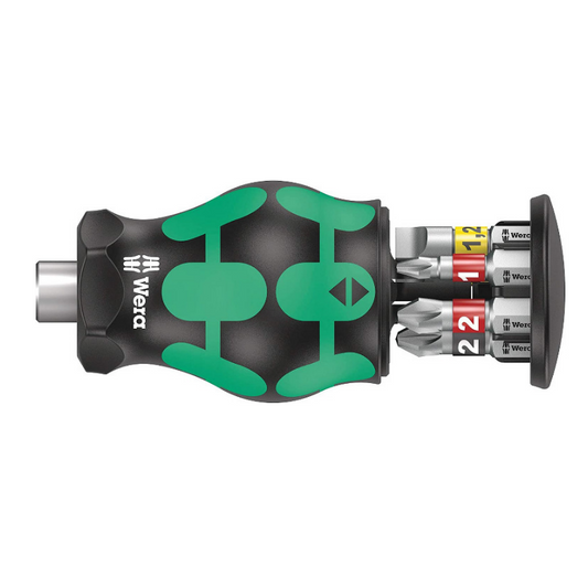 WERA Kraftform Kompakt Stubby 1 Screwdriver with Bit Magazine 6-Piece Compact Set