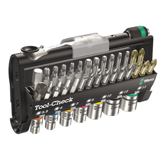 WERA Tool‑Check 1 SB Compact 38‑Piece Bit, Ratchet & Socket Set (05073220001)