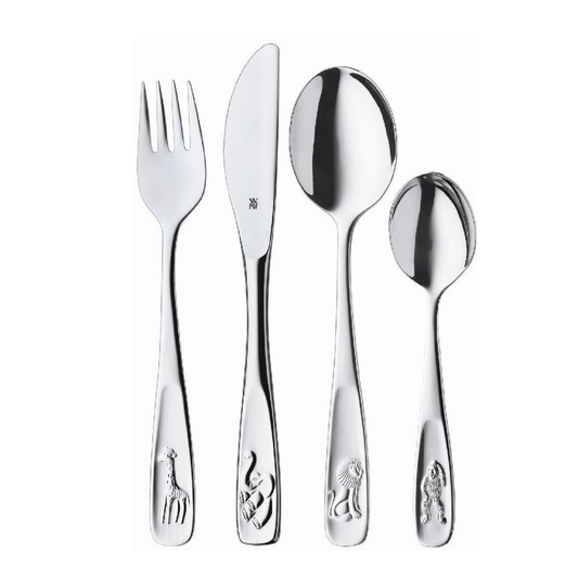 WMF Animals Children’s Cutlery Set – 4-Pieces For Kids Age 3+ with Gift Packaging