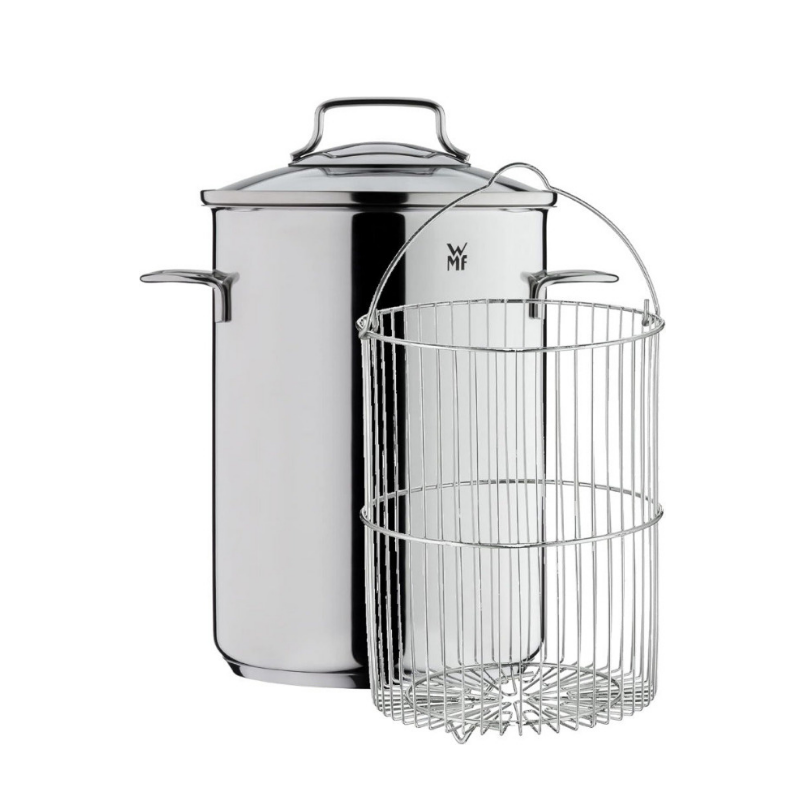 WMF Asparagus Pot – 5L Tall Steamer with Glass Lid with Insert for Pasta & Vegetables