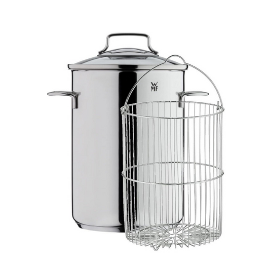 WMF Asparagus Pot – 5L Tall Steamer with Glass Lid with Insert for Pasta & Vegetables