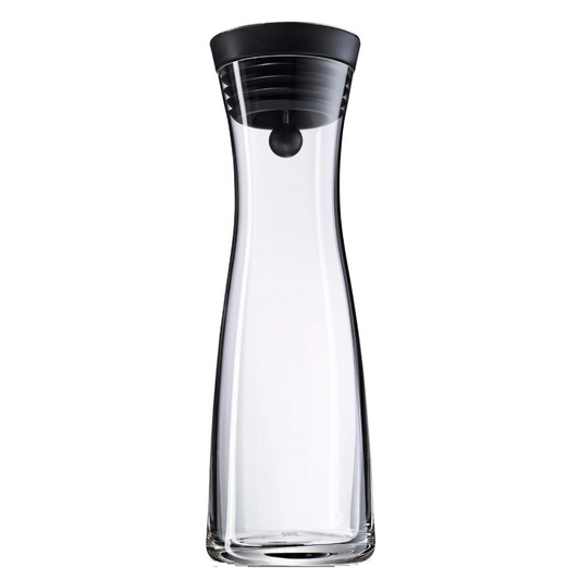 WMF Basic Water Carafe – 1 Liter Glass Carafe with Silicone Lid & CloseUp Stopper