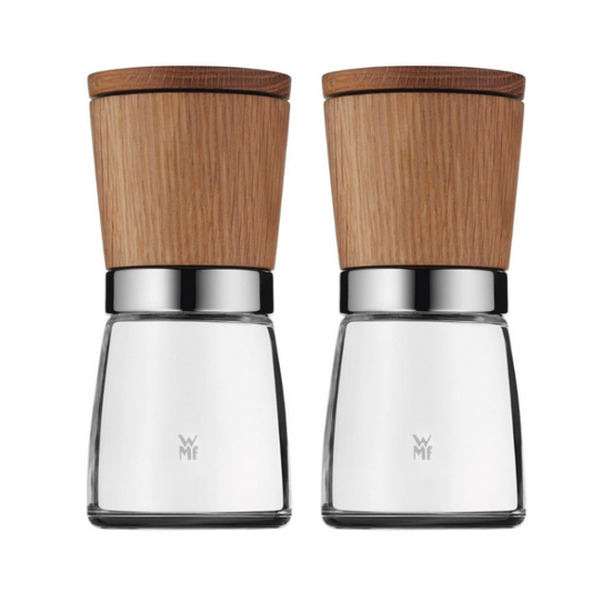 WMF Ceramill Nature Salt & Pepper Mill Set – 2-Pieces Wooden Mills with Ceramic Grinder