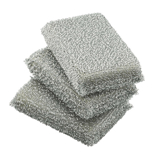 WMF Polishing Pad Silver – 3-Piece Lurex Sponge Set Non-Scratch Scouring Pads 