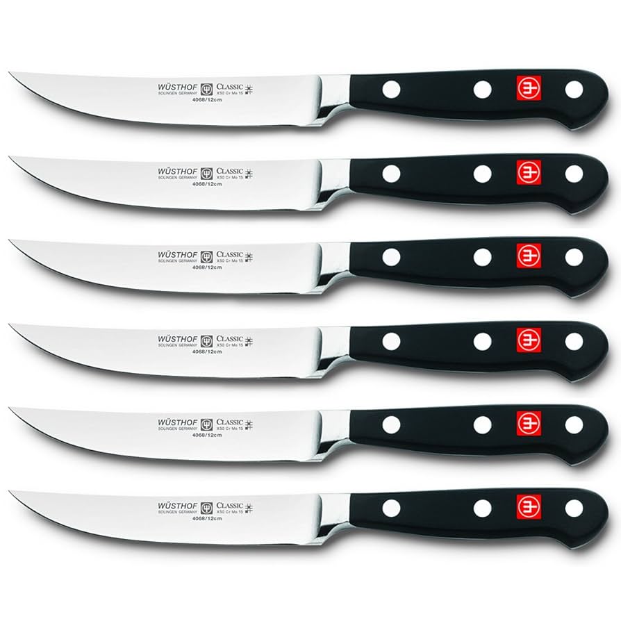 WÜSTHOF Gourmet Steak Knife Set 12cm Blade 6 Pieces