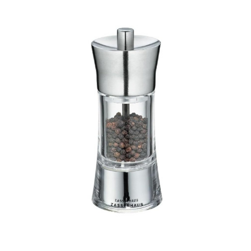ZASSENHAUS Aachen Pepper Mill 14 cm Acrylic & Stainless Steel