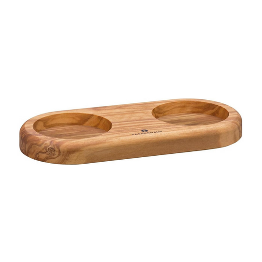 ZASSENHAUS Olive Wood Mill Tray 17.2cm Elegant mill coaster for Salt & Pepper Grinders