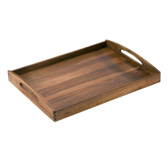 ZASSENHAUS Rectangular Wooden Serving Tray with Handles – Acacia Wood, 53×41×7 cm