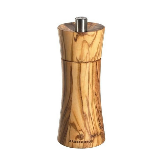 ZASSENHAUS Salt Mill Frankfurt 14cm Olive Wood Ceramic Grinder