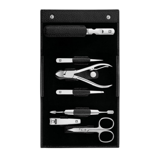 ZWILLING 7-Piece Manicure & Pedicure Set with Black Genuine Leather Case