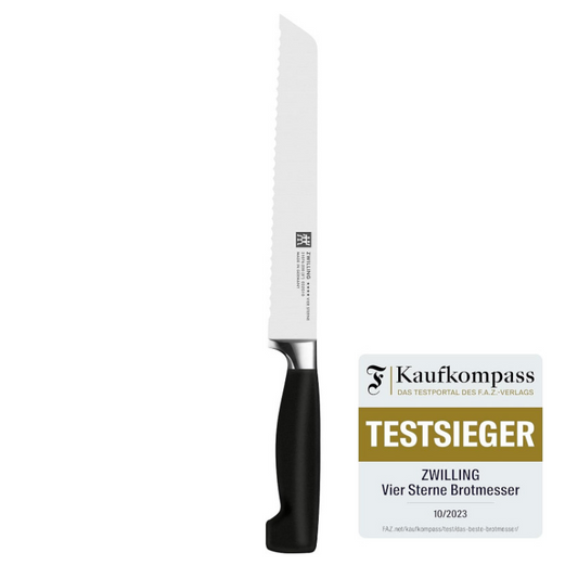 ZWILLING Four Star Bread Knife 20 cm Serrated Blade Made in Germany