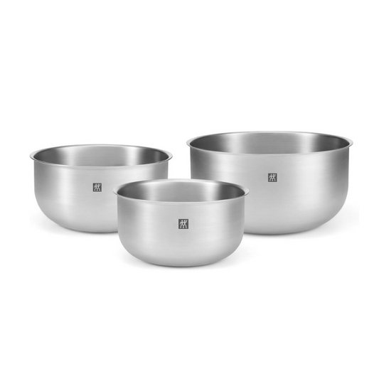 ZWILLING Prep Bowl Set – 3-Piece Stainless Steel Mixing & Salad Bowls