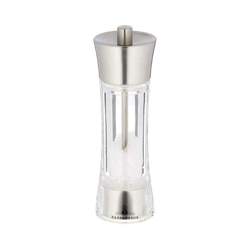 Zassenhaus "Aachen" Salt Mill Stainless Steel & Acrylic 16cm Silver/Transparent