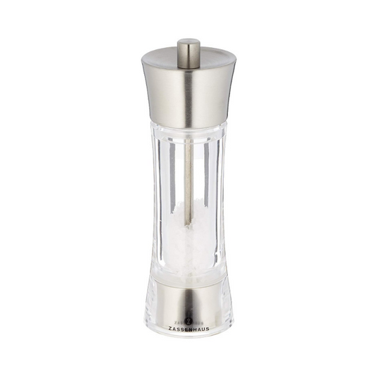Zassenhaus "Aachen" Salt Mill Stainless Steel & Acrylic 16cm Silver/Transparent