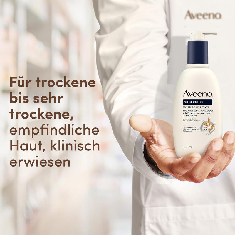 Aveeno® Skin Relief Feuchtigkeitsspendende Bodylotion Körperlotion Mit Beruhigendem 3-Fachem Haferkomplex Für Sehr Trockene, Empfindliche Haut