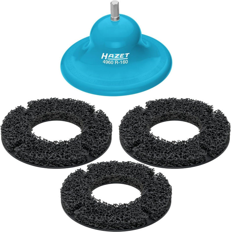 HAZET Wheel Hub Grinder 4960R-160/4 – 4-Piece Set for Efficient Cleaning of Wheel Hubs and Brake Discs (Up to 160mm)