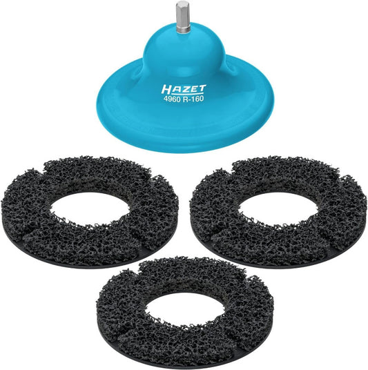 HAZET Wheel Hub Grinder 4960R-160/4 – 4-Piece Set for Efficient Cleaning of Wheel Hubs and Brake Discs (Up to 160mm)