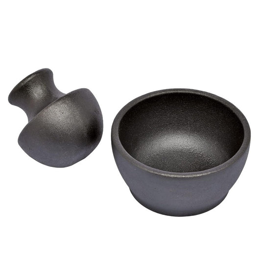 ZASSENHAUS Mano Cast Iron Spice Mortar – 10 × 10 × 7.5 cm | Enameled Black