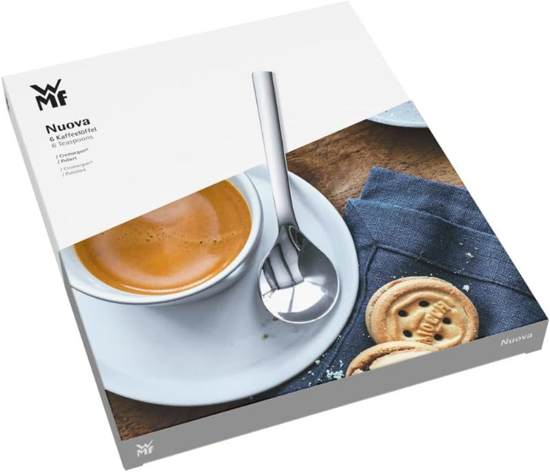 WMF Nuova Tea & Coffee Spoon Set – 6-Pieces 13.5 cm Cromargan Stainless Steel