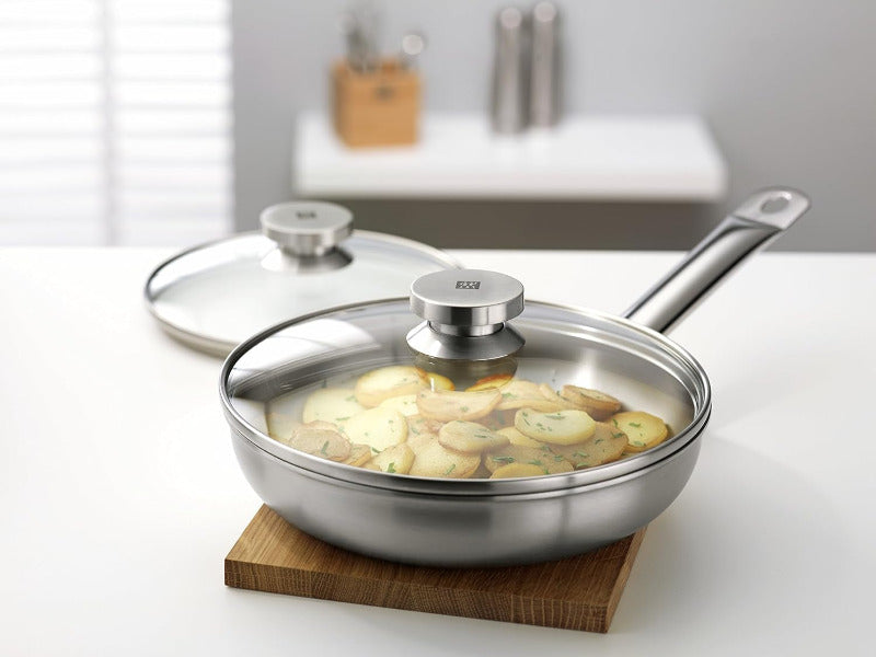 Zwilling Glass Lid 28 cm – Stainless Steel Rim, Transparent Tempered Glass Cover, Model 40990-928-0