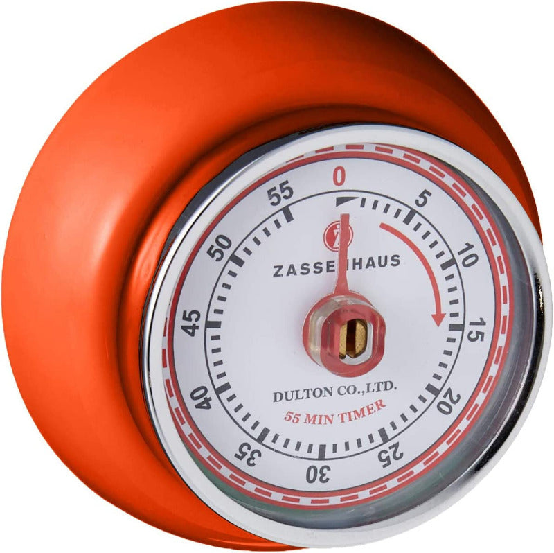 ZASSENHAUS Speed Kitchen Timer – Analog Countdown Clock with Alarm (White)