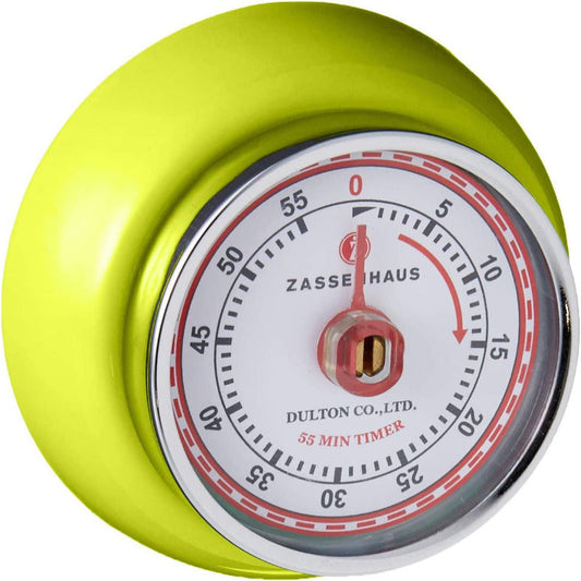 ZASSENHAUS Speed Kitchen Timer – Kiwi Green | 7 cm Stainless Steel