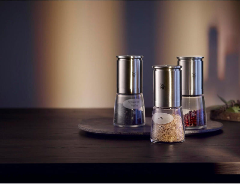 WMF De Luxe Salt and Pepper Mill Set – 3-Pieces Ceramic Grinding Mechanism