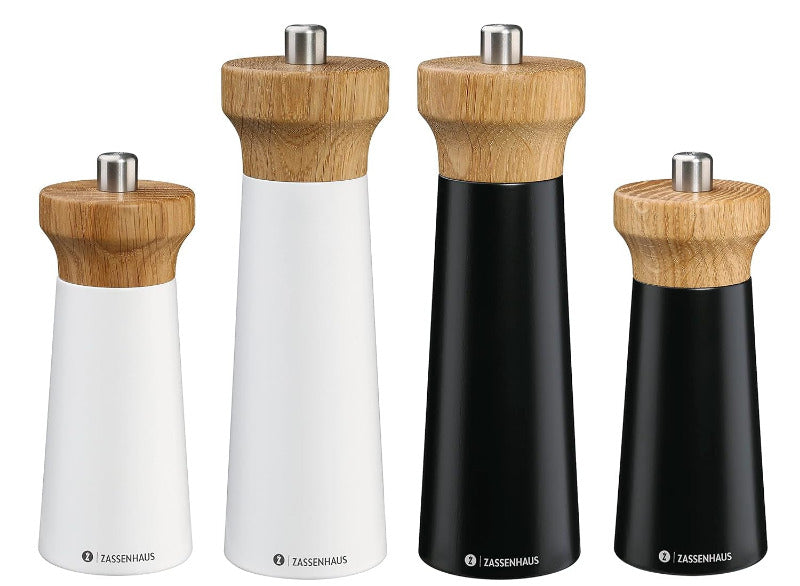 ZASSENHAUS Salt Mill Westerland – White | Beech & Oak | 14 cm