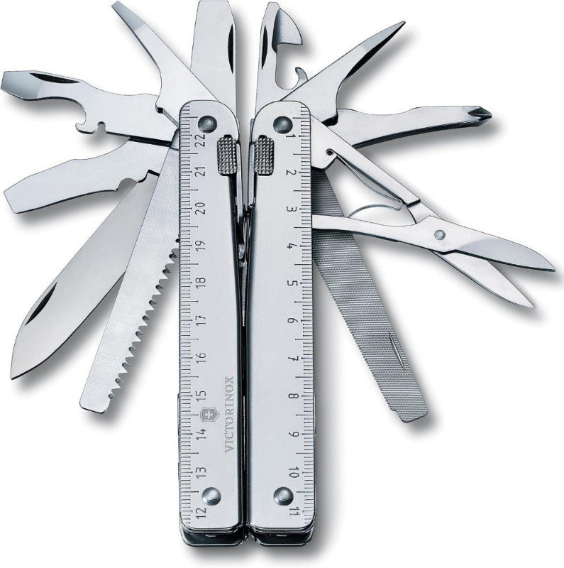 VICTORINOX Swisstool X Plus Ratchet in Nylon-Etui (38 Functions, Scissors, Wood Saw)
