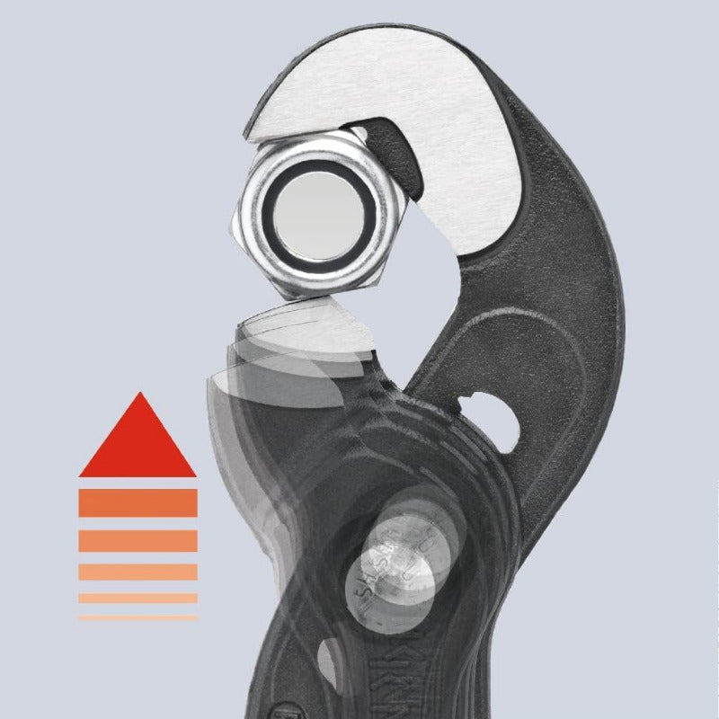KNIPEX 87 41 250 R-Style Pliers Wrench | 250 mm | Slip-Resistant Coated | Grey Atramentized Finish