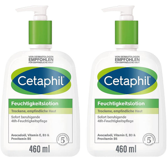 CETAPHIL Moisturizing Lotion 2x460ml – For Dry & Sensitive Skin | Long-Lasting Hydration