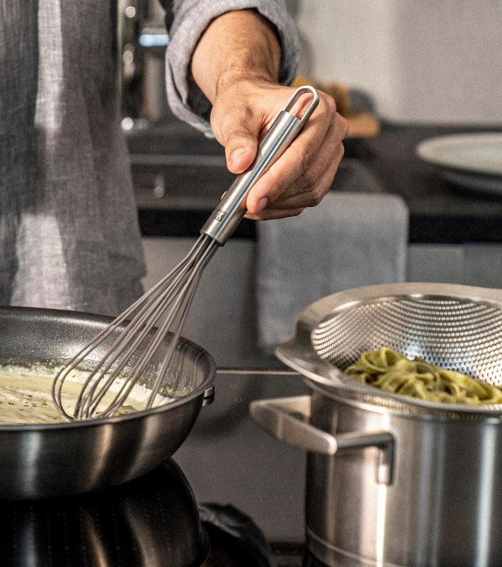 ZWILLING Pro Whisk – 28 cm | Stainless Steel & Silicone Balloon Whisk with Ergonomic Handle, Heat-Resistant, Silver
