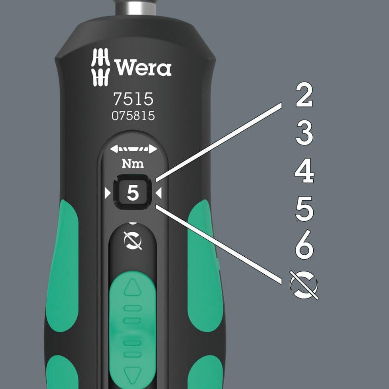 Wera 7515 Kraftform Safe-Torque Speed Torque Screwdriver 2–6 Nm – 1/4" Drive 