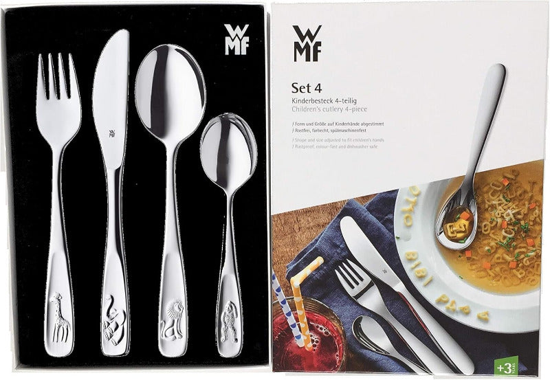 WMF Animals Children’s Cutlery Set – 4-Pieces For Kids Age 3+ with Gift Packaging