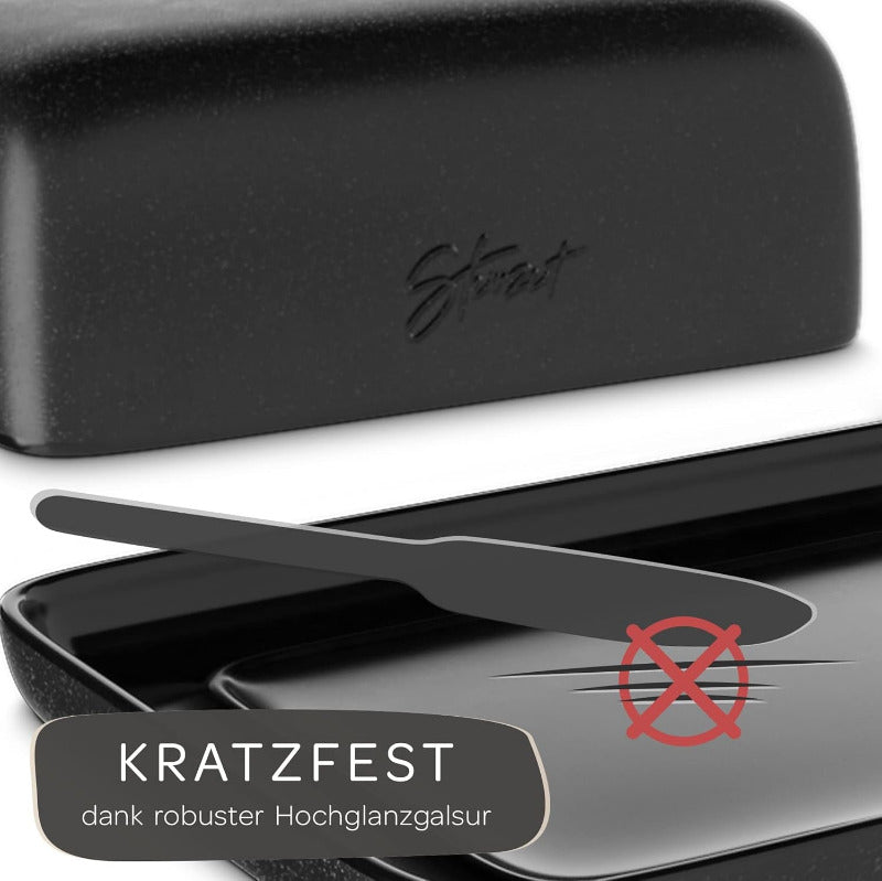 STEINZEIT Design Ceramic Butter Dish | 250g Butter Bell with Lid – Dishwasher Safe, Stylish Butter Keeper for Standard Butter Packs