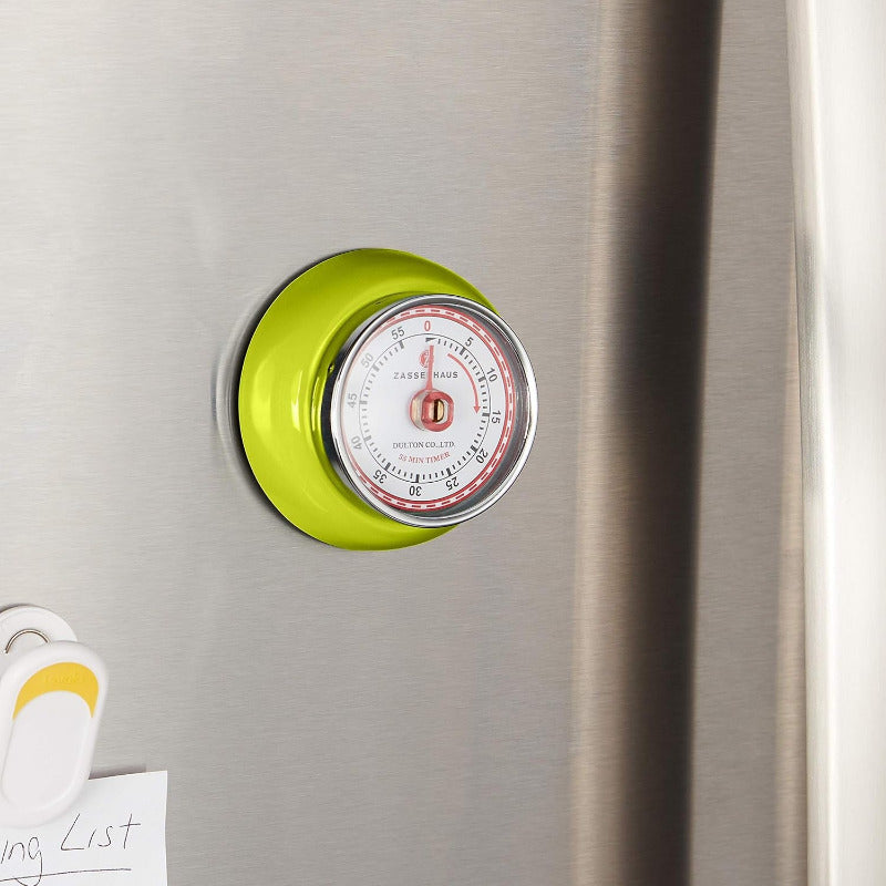 ZASSENHAUS Speed Kitchen Timer – Kiwi Green | 7 cm Stainless Steel