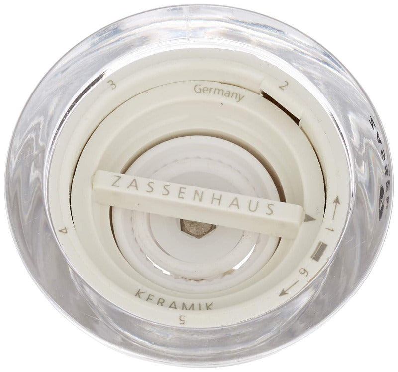 Zassenhaus "Aachen" Salt Mill – Stainless Steel & Acrylic | Silver/Transparent | 16 cm