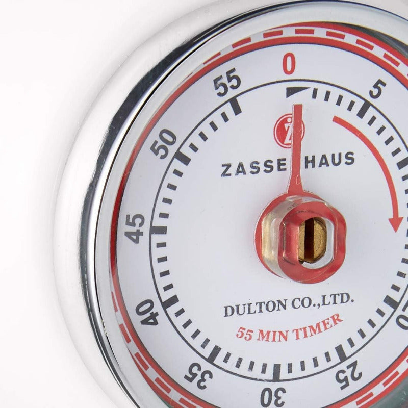 ZASSENHAUS Speed Kitchen Timer – Analog Countdown Clock with Alarm (White)