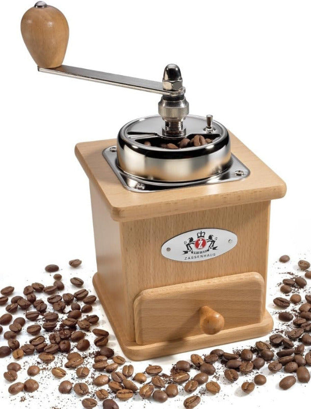 ZASSENHAUS Brasilia Manual Coffee Grinder | Beechwood Black | Adjustable Ceramic Grinder