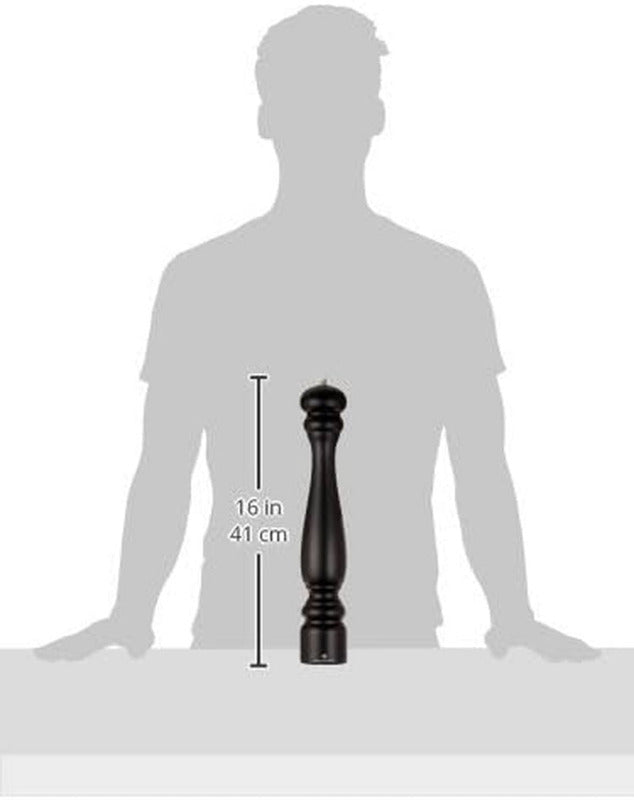 ZASSENHAUS POTSDAM Pepper Mill – Matte Black, 40 cm | Adjustable Ceramic Grinder