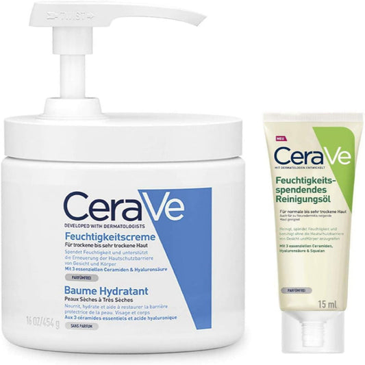 CeraVe Moisturizing Cream with Pump 454g + FREE Hydrating Cleansing Oil 15ml