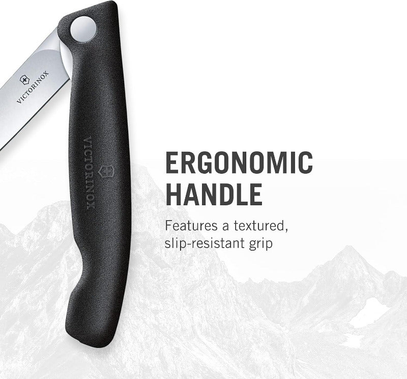 Victorinox Swiss Classic Tomato and Table Knife – 11 cm Ultra-Sharp Straight Edge, Stainless Steel, Black Handle