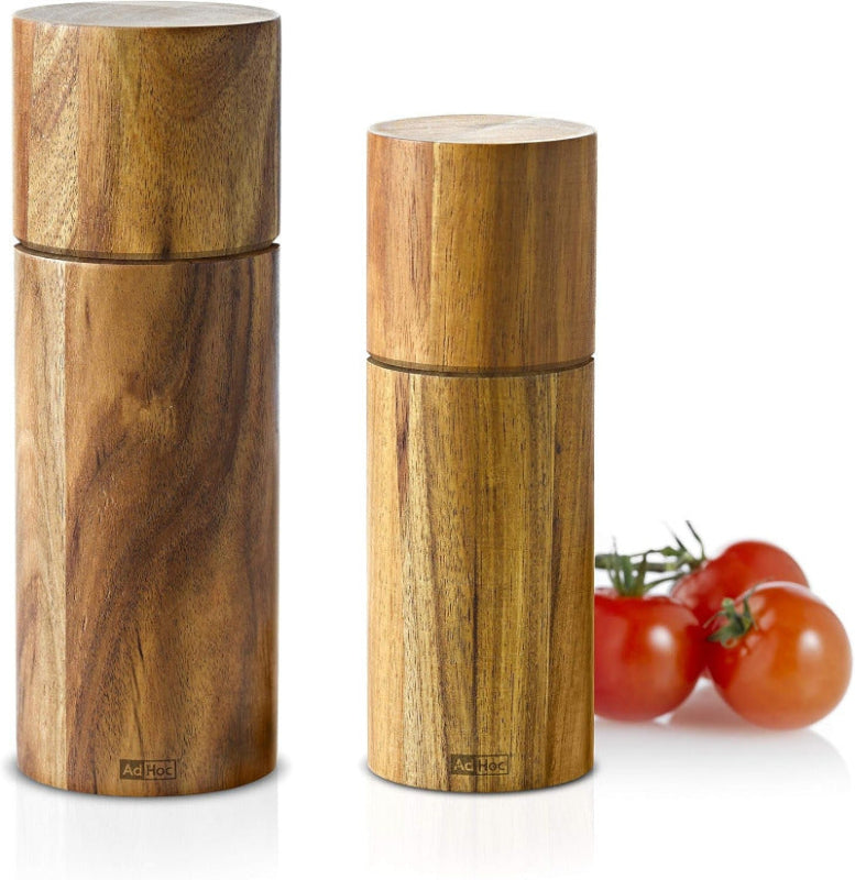 ADHOC MP74 ACACIA Small Pepper or Salt Mill – Ceramic Grinder, Acacia Wood