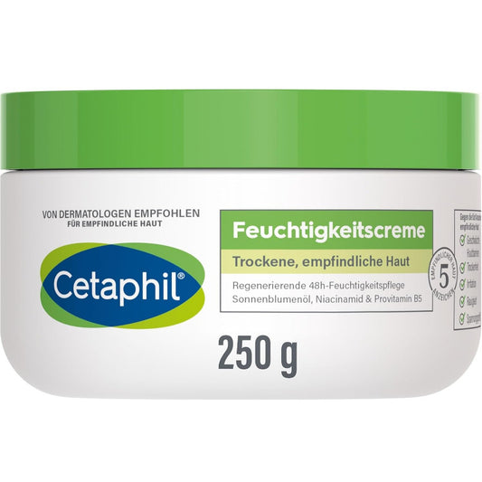 CETAPHIL Moisturizing Cream – 250g Deep Hydration for Dry, Sensitive Skin – 48-Hour Moisture Lock