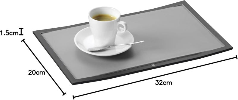 WMF Touch Cutting Board – 32 x 20 cm Black Plastic Chopping Board with Juice Groove