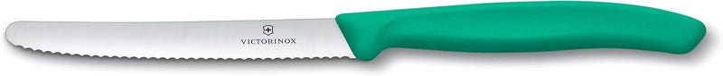 VICTORINOX Swiss Classic Bread & Breakfast Knife Set – 6-Piece | 11cm Serrated Blade | Stainless Steel | Blue & Green Handles