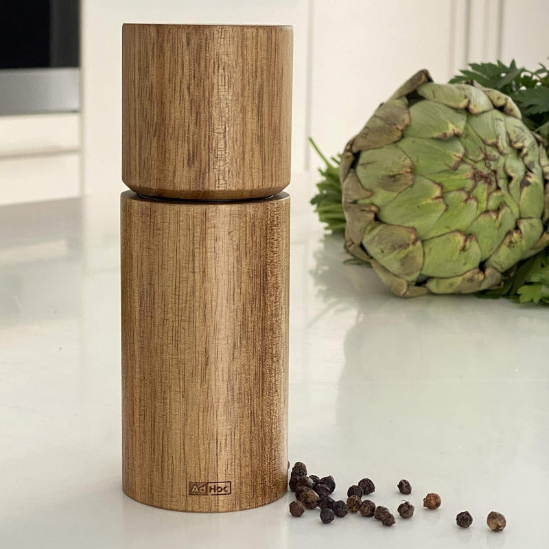 ADHOC MP74 ACACIA Small Pepper or Salt Mill – Ceramic Grinder, Acacia Wood