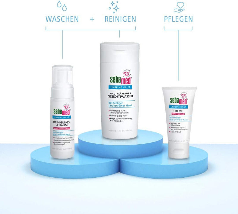 Sebamed Unreine Haut Pflege-Gel, Glättet Die Haut Mit Hyaluron Complex, Beruhigt Und Pflegt Die Unreine Und Fettige Haut, Inhalt 50 Ml (1Er Pack)