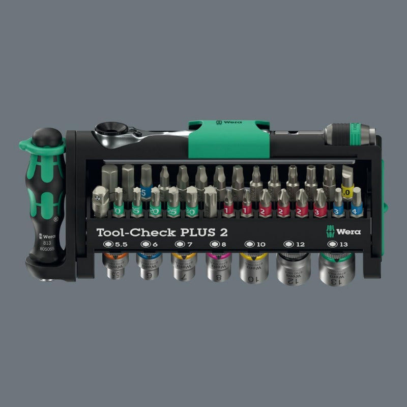 WERA Tool-Check PLUS 2 – Compact 39-Piece Bit & Socket Set (05049056001)