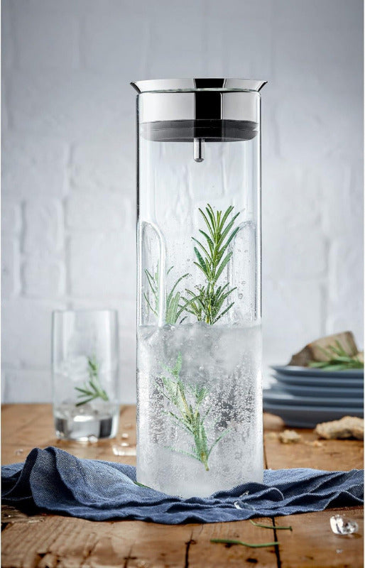 WMF Motion Water Carafe – 1.25L Glass Carafe with Silicone Lid